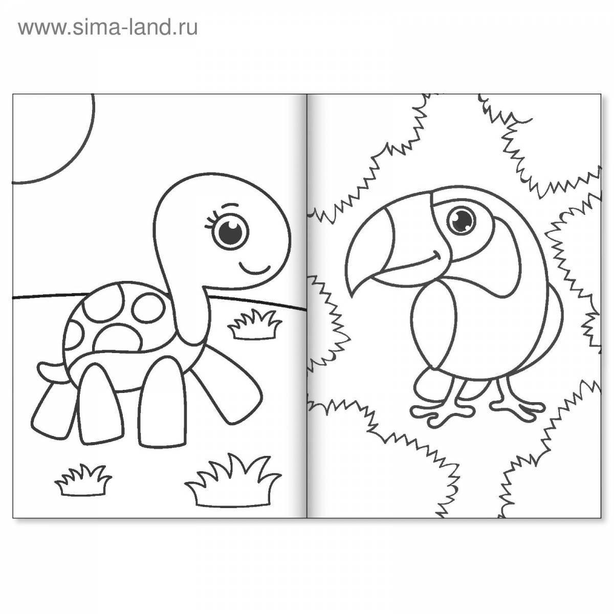 Playful coloring animals of cold countries for preschoolers