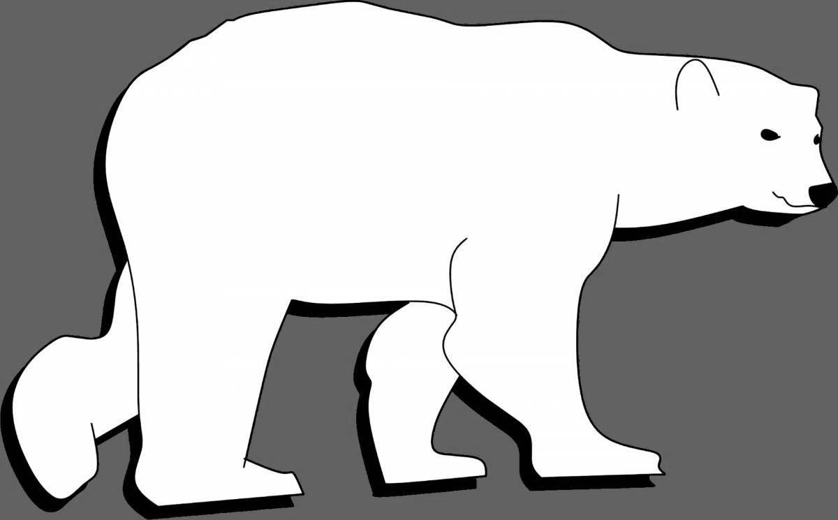 Изысканная раскраска «белый медведь» для детей 2-3 лет