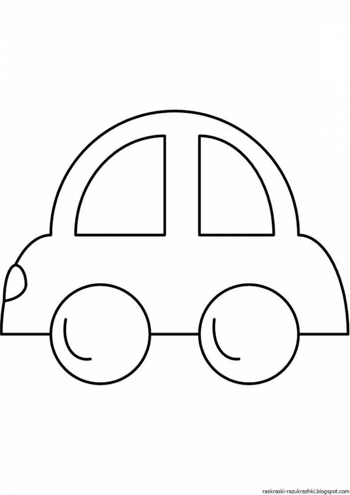 Coloring pages with bright cars for children 2 years old