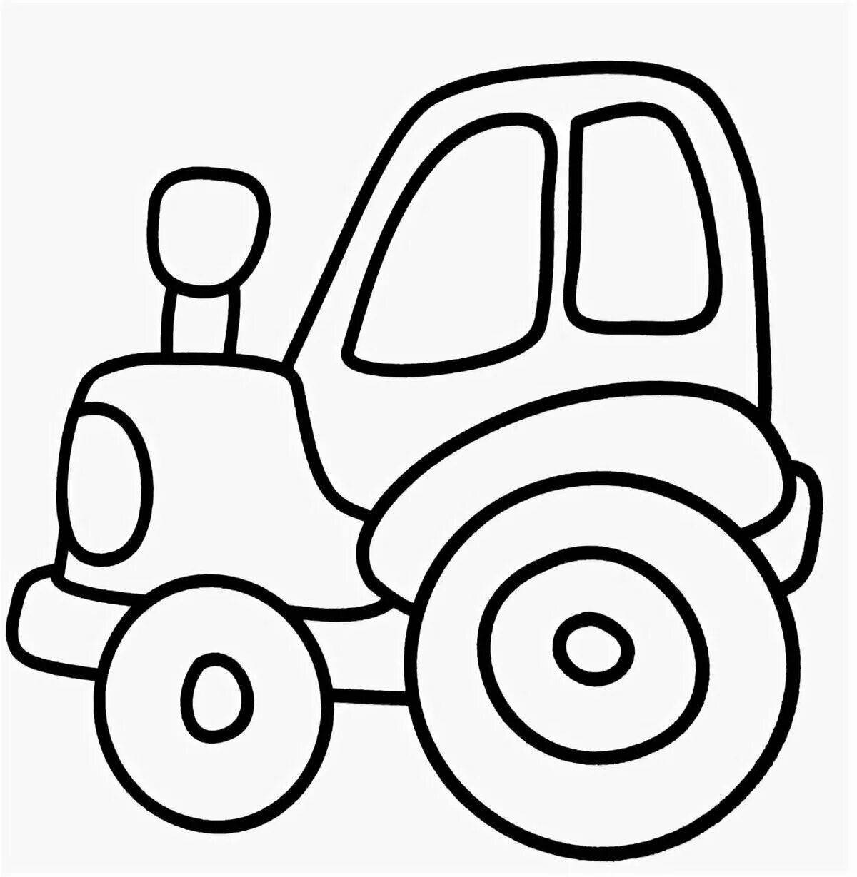 Coloring pages with bright cars for children 2 years old