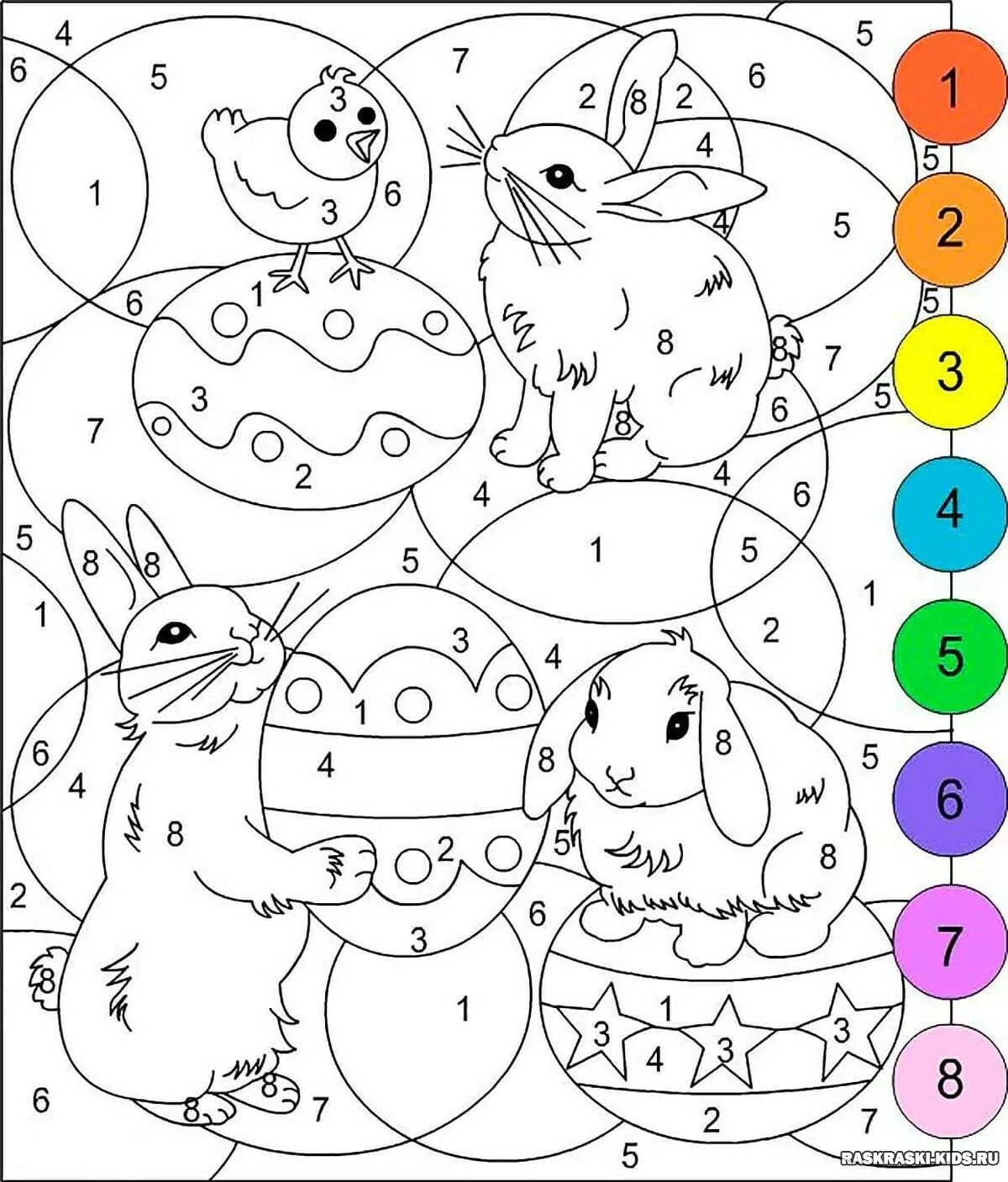 Delightful coloring for girls by numbers for 5 years