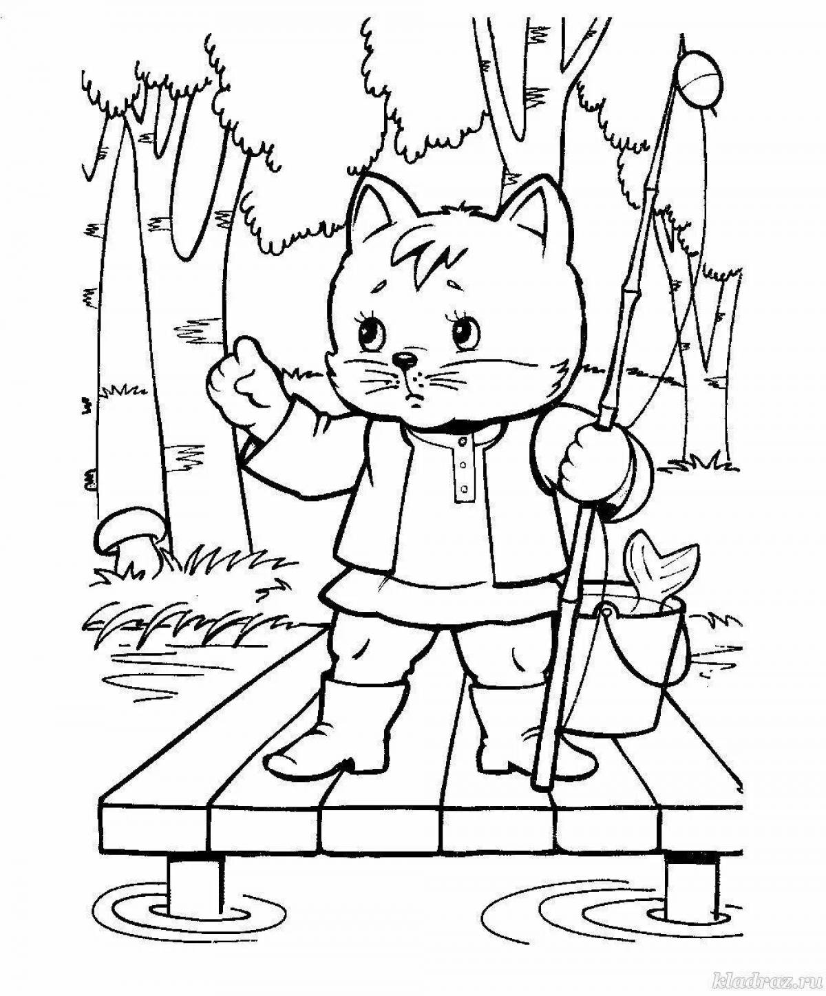 Exciting fox and rooster coloring book