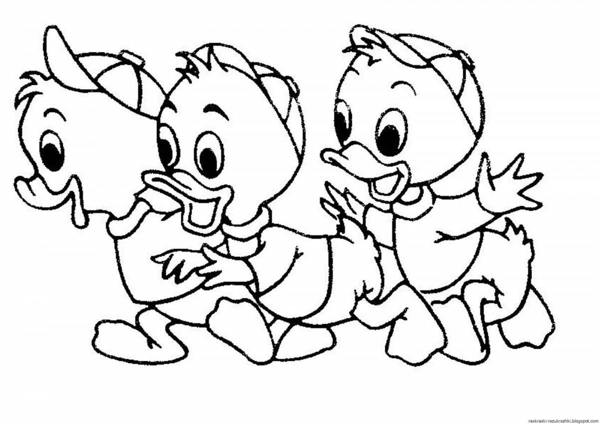 Adorable cartoon characters coloring book for 4-5 year olds