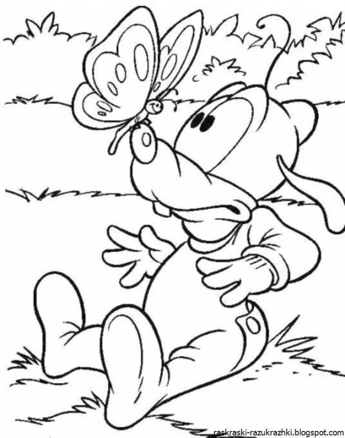 Coloring page of outstanding cartoon characters for 4-5 year olds