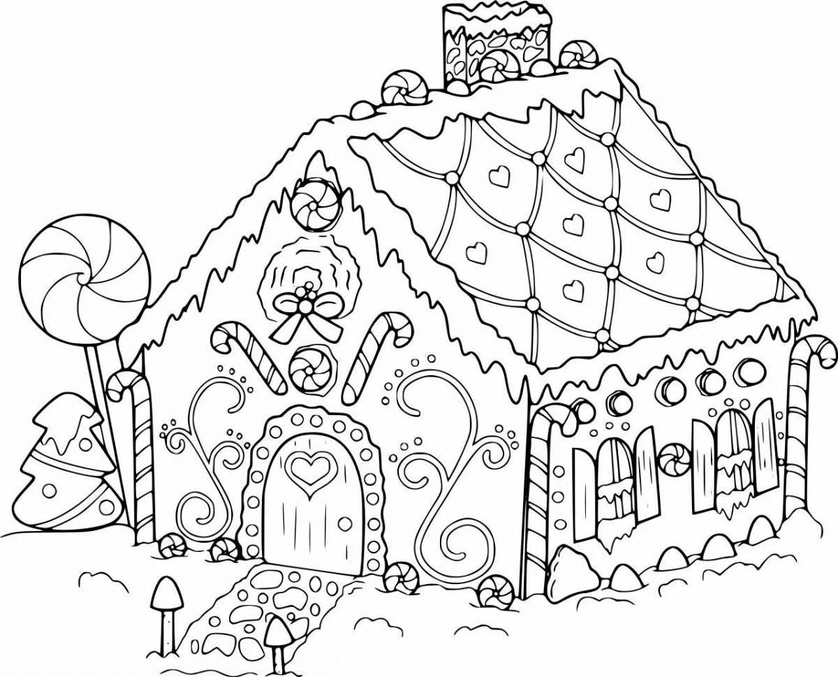 Coloring book elegant house for children 4-5 years old