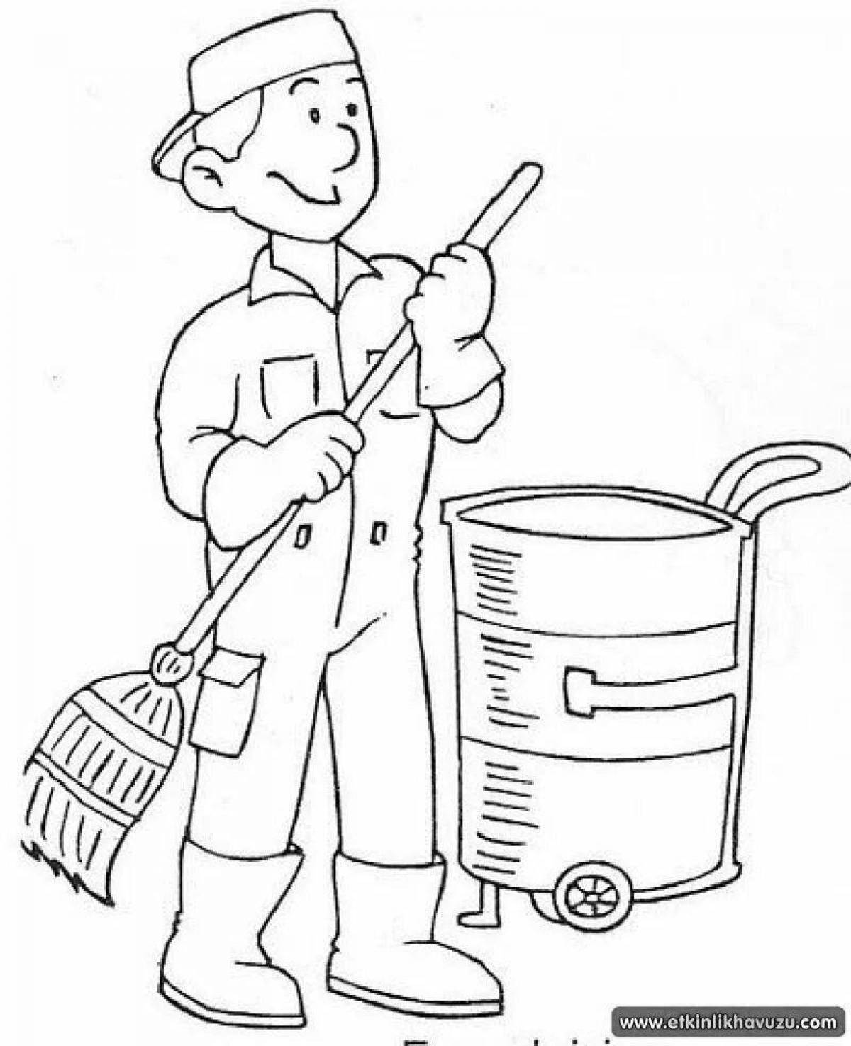 Playful plumber coloring page