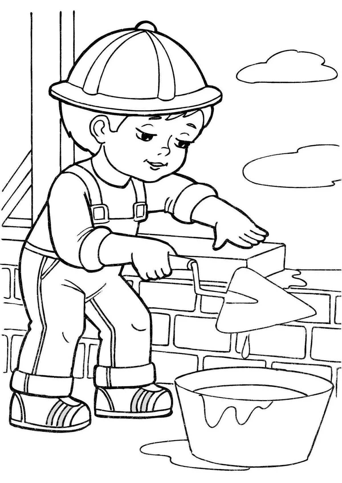 Coloring page cheerful journalist