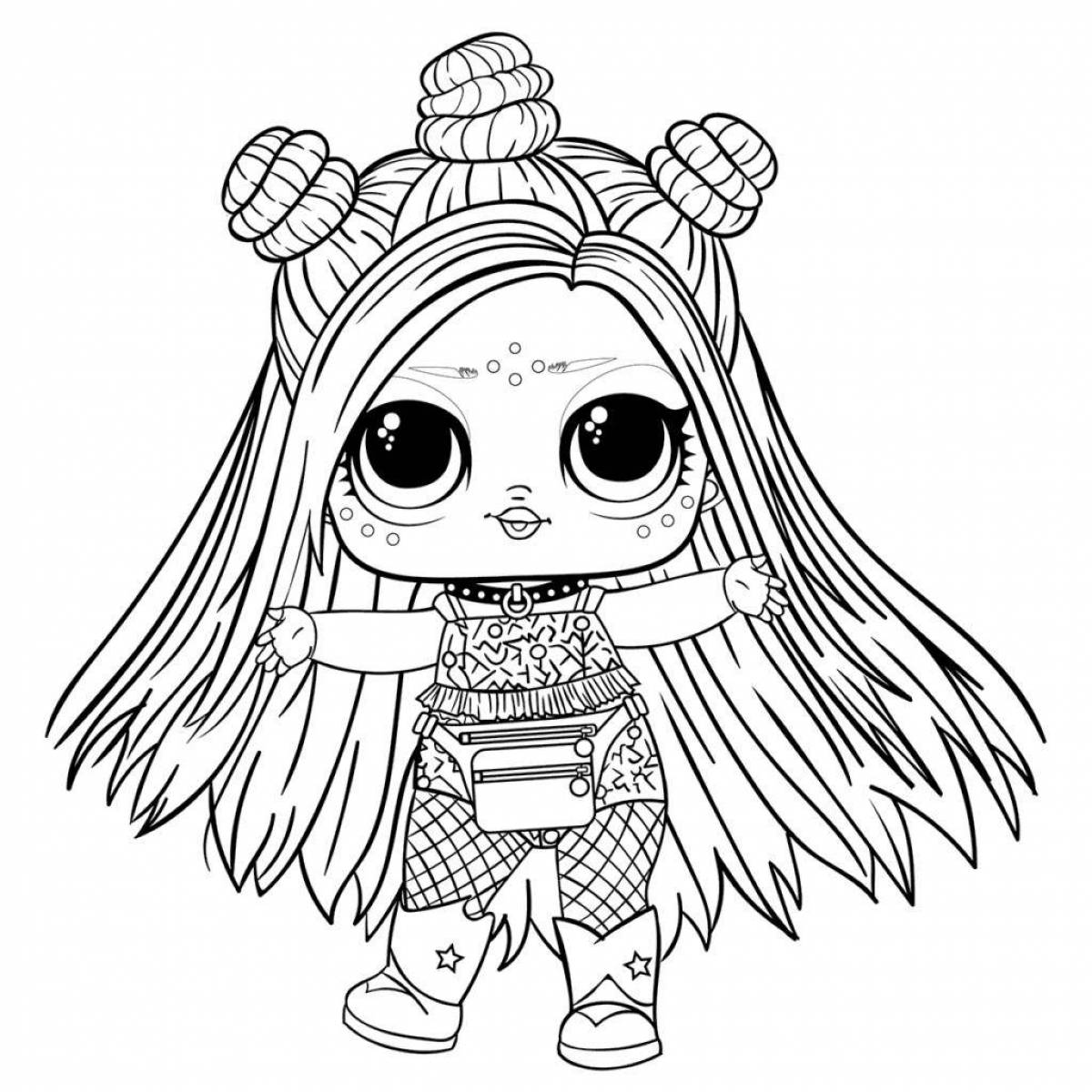 Colorful lola doll coloring page for kids