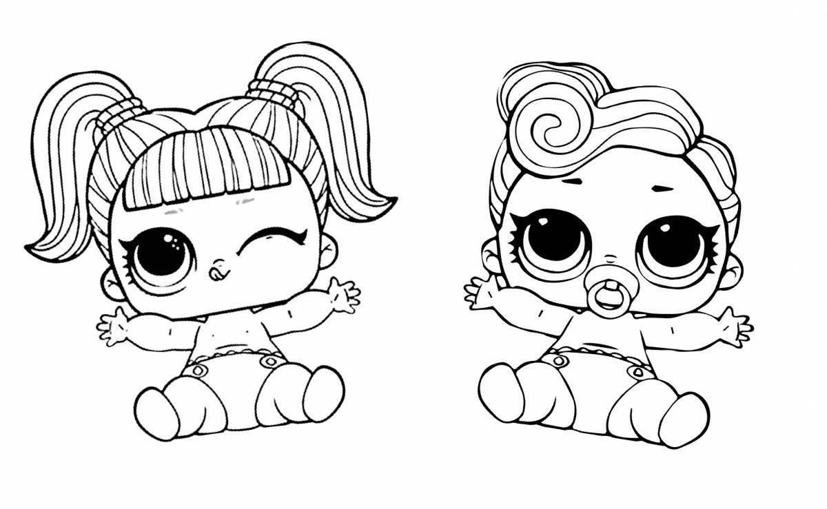 Playful lola doll coloring page for kids
