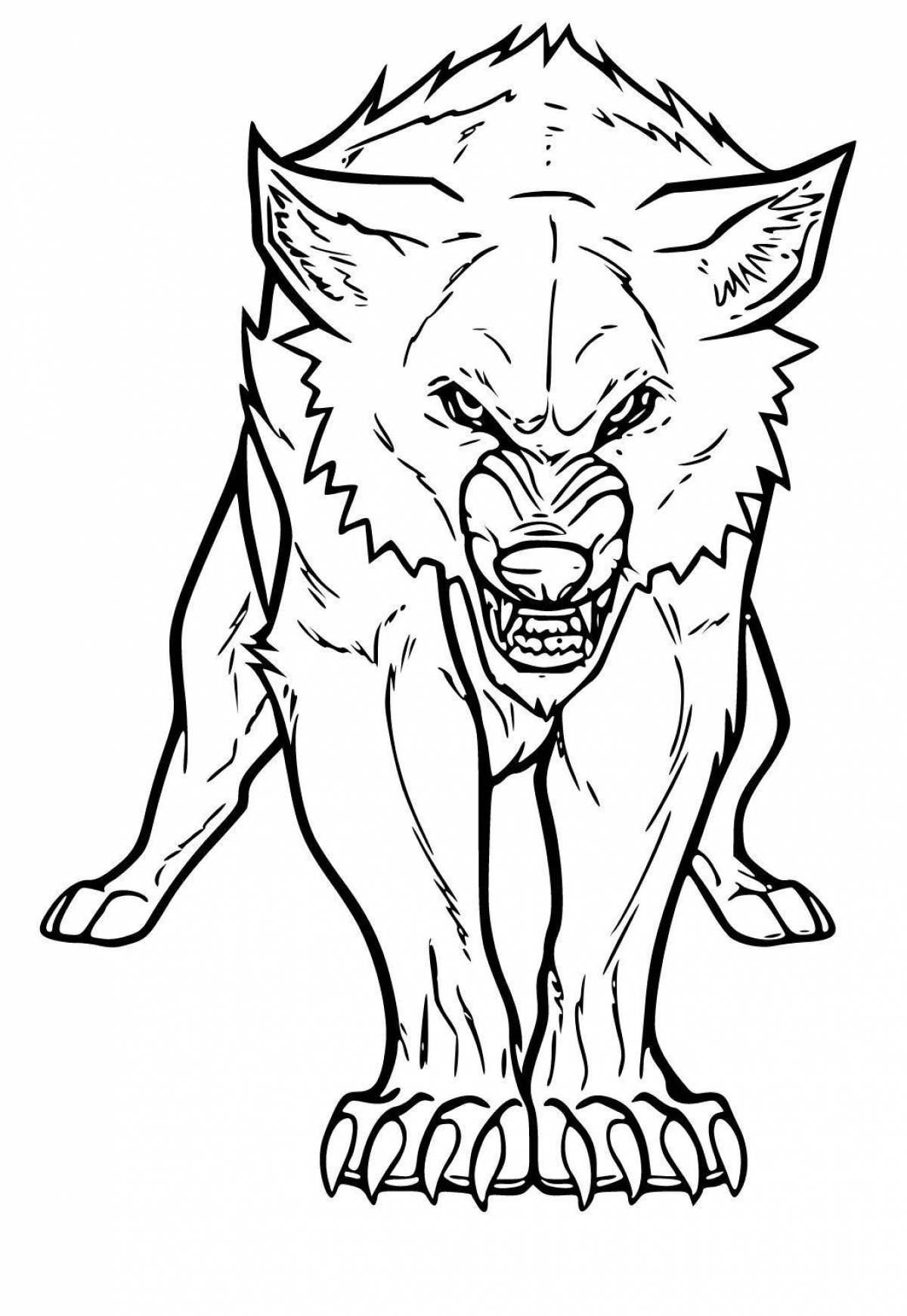 Elegant wolf coloring book for children 6-7 years old