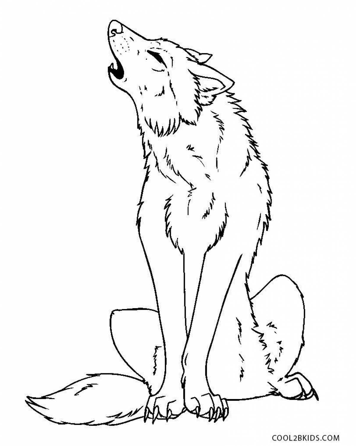 Dazzling wolf coloring book for kids 6-7 years old