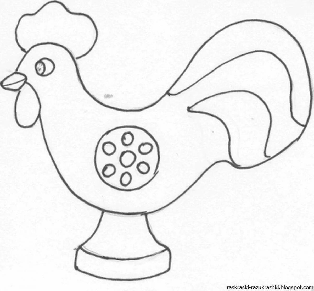 Photo Coloring page charming Dymkovo toy