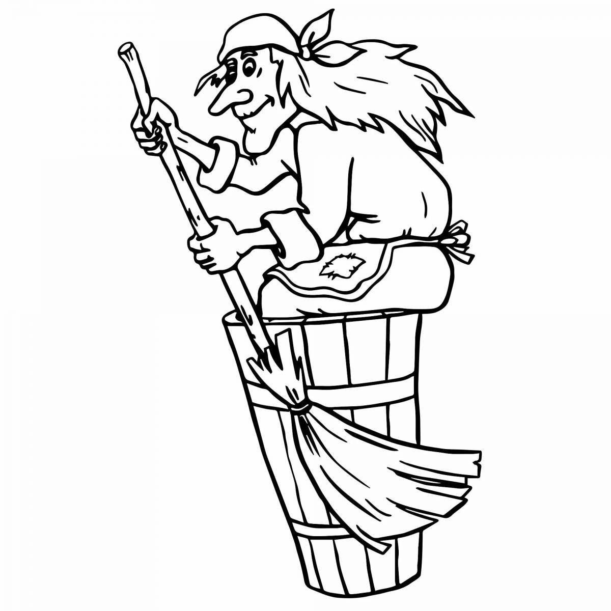 Fancy Baba Yaga coloring pages for kids