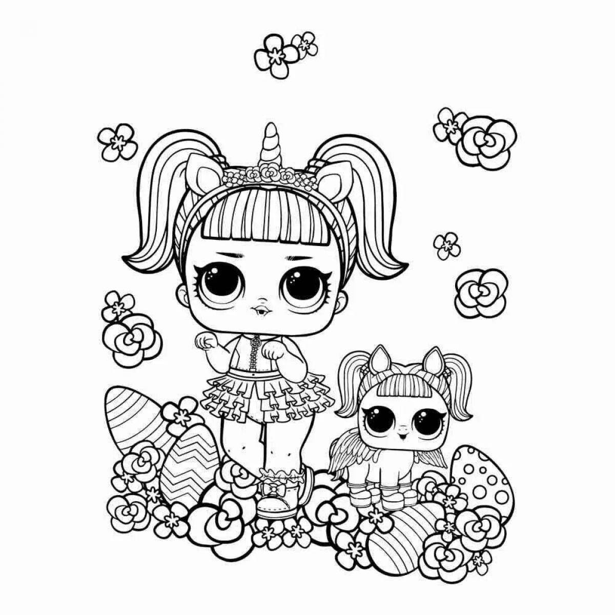 Happy coloring lol dolls and their pets