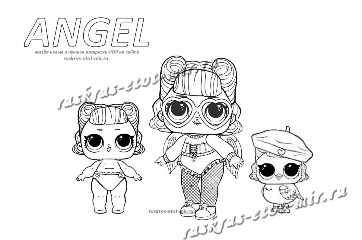 Shiny coloring book with lol dolls and their pets