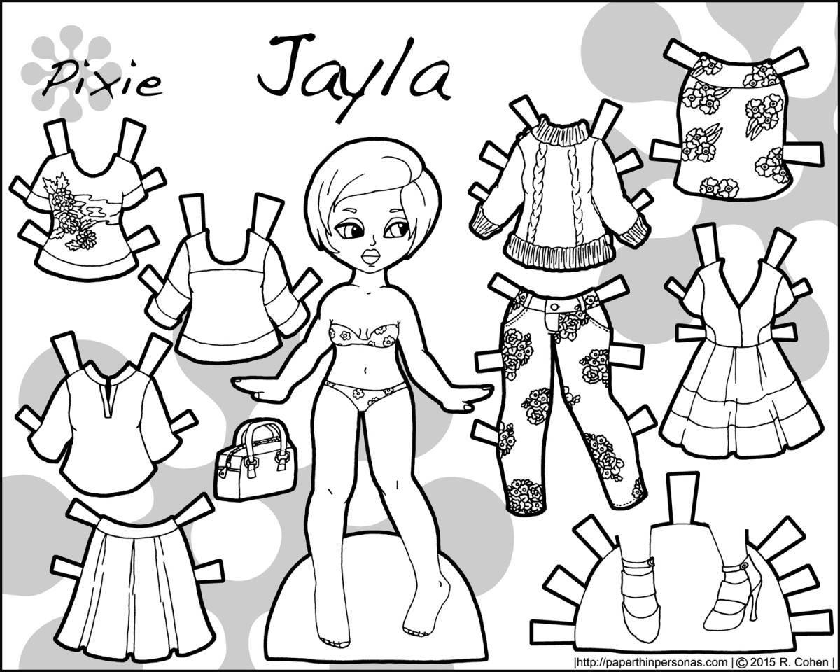 Radiant coloring page lol doll with clothes and accessories