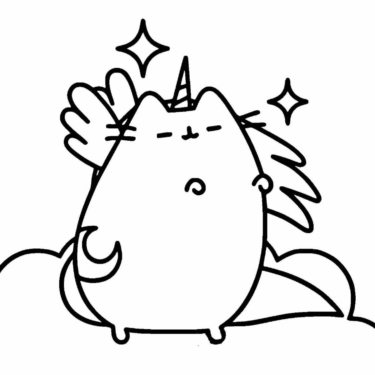 Colouring bright cat Pusheen
