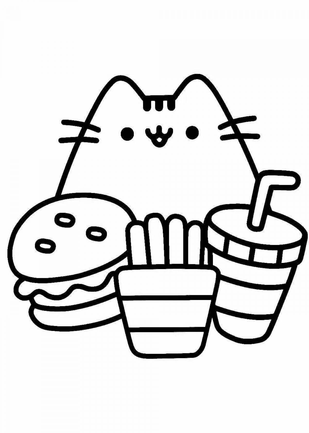 Great pusheen cat coloring page