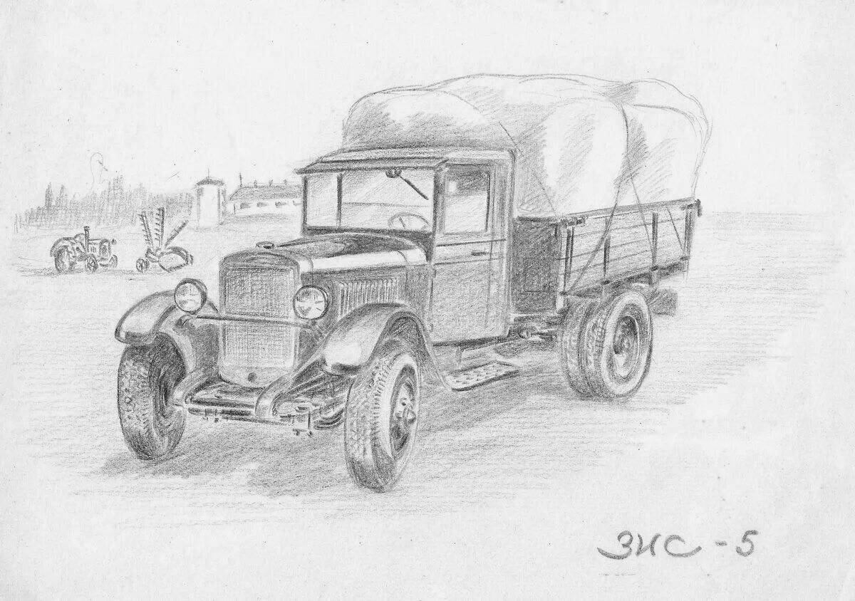 Photo Bright truck on the road of life for the little ones