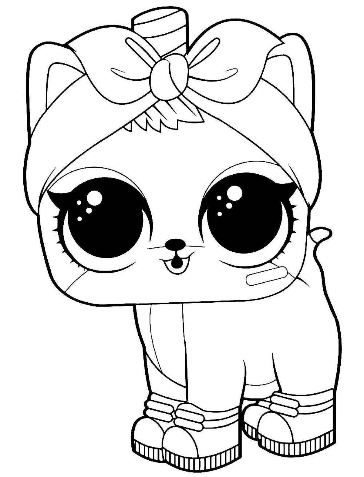 Colorful lol pets doll coloring pages