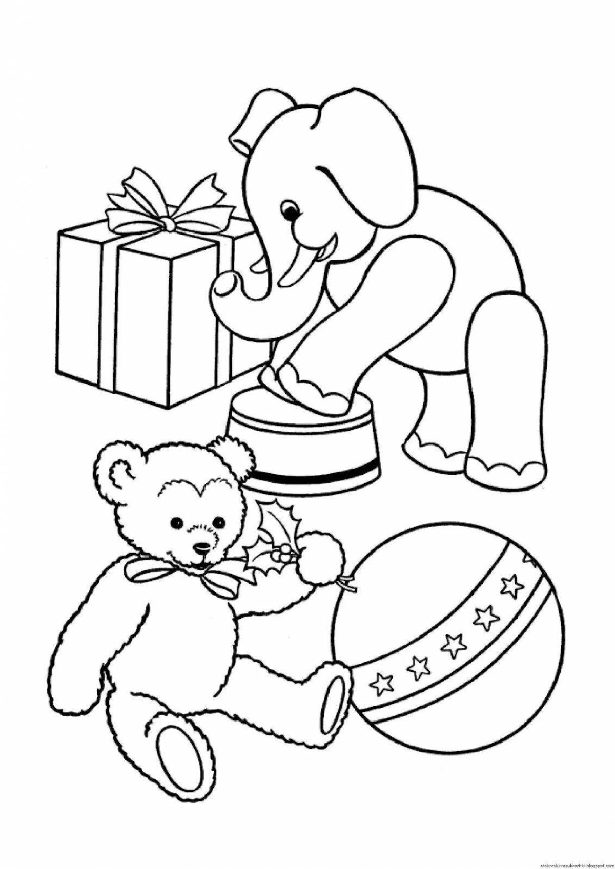 Раскраска Яркая игрушка-раскраска