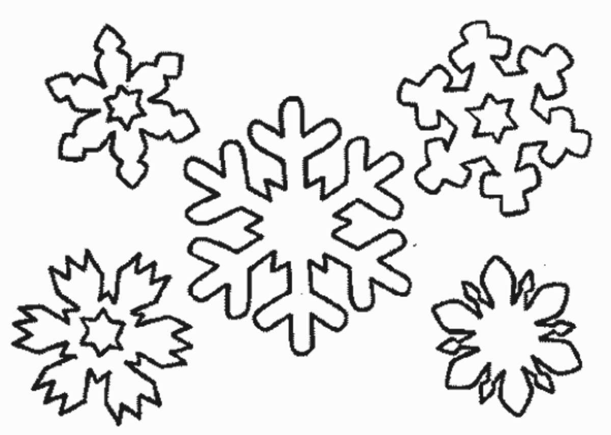 Игривая раскраска снежинки для детей 6-7 лет