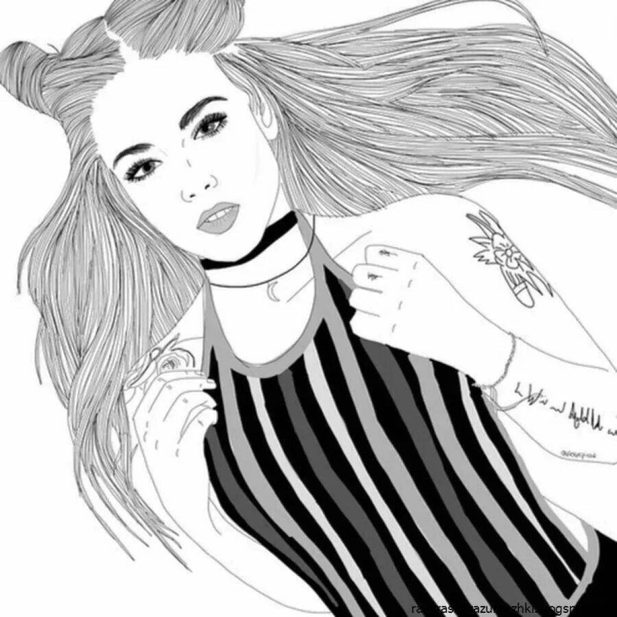 Photo Exotic coloring lady diana for girls