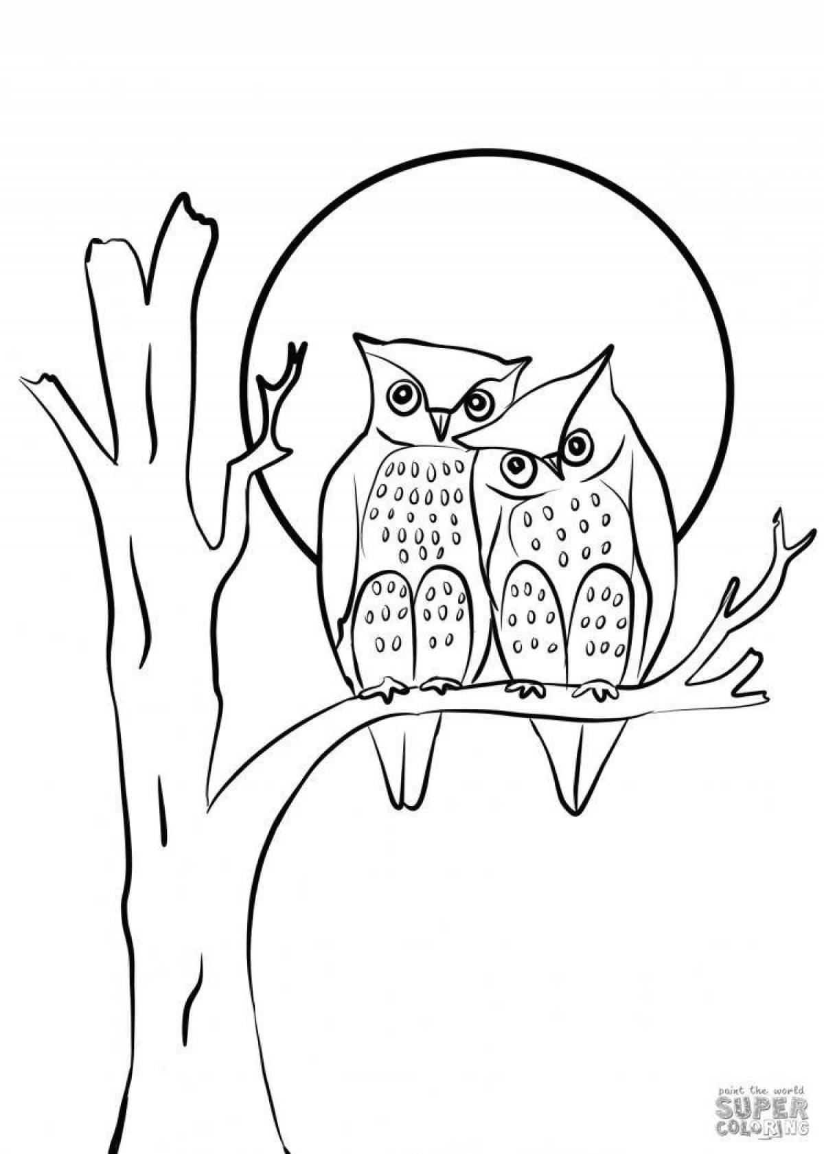 Magic owl in the hollow for babies 2-3 years old