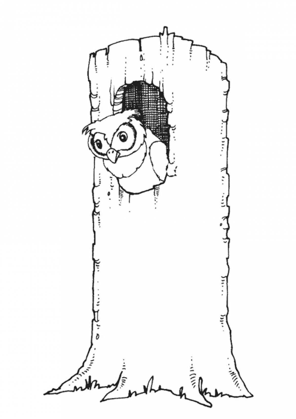 Owl in the hollow for children 2 3 years old #11