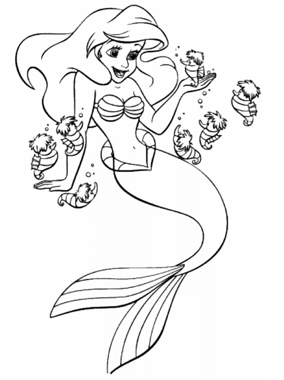 Glorious little mermaid coloring book