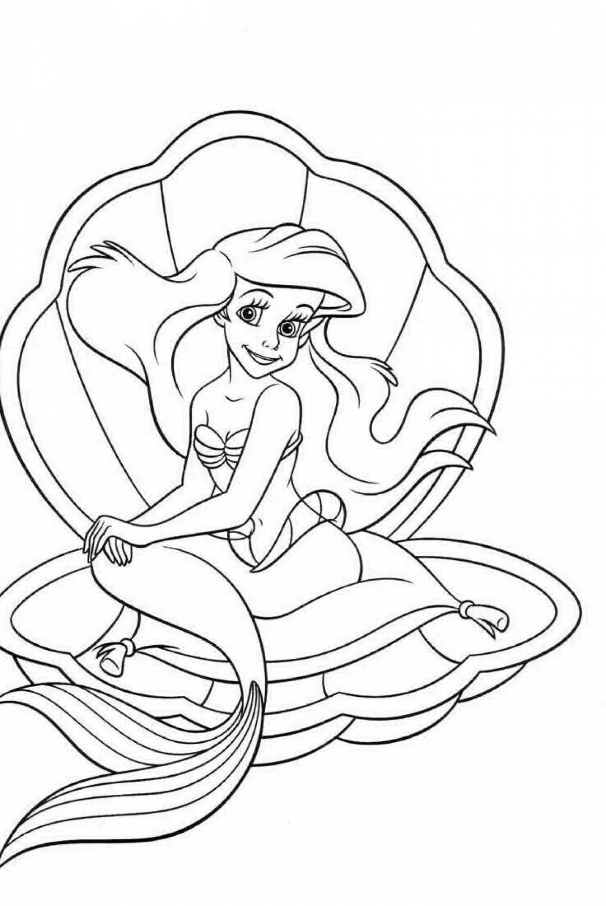 Fun little mermaid coloring book