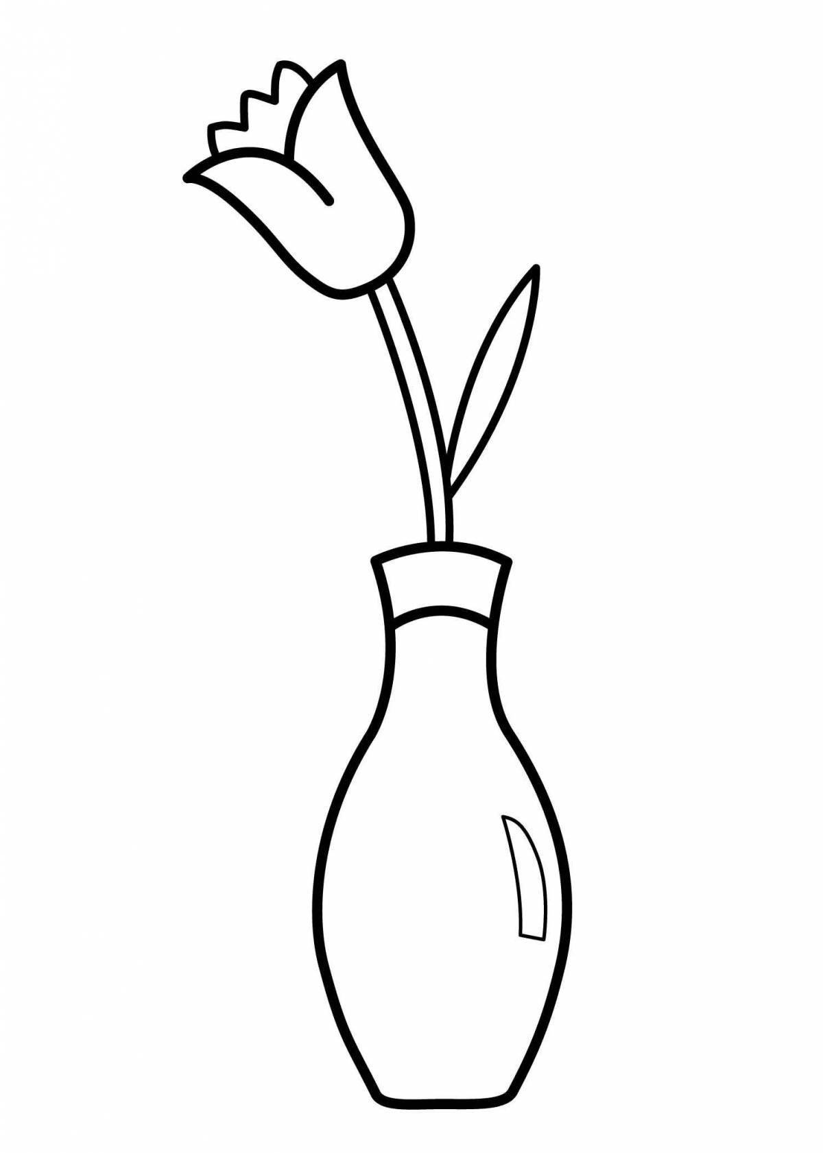 Яркая ваза с цветами для детей 3-4 лет