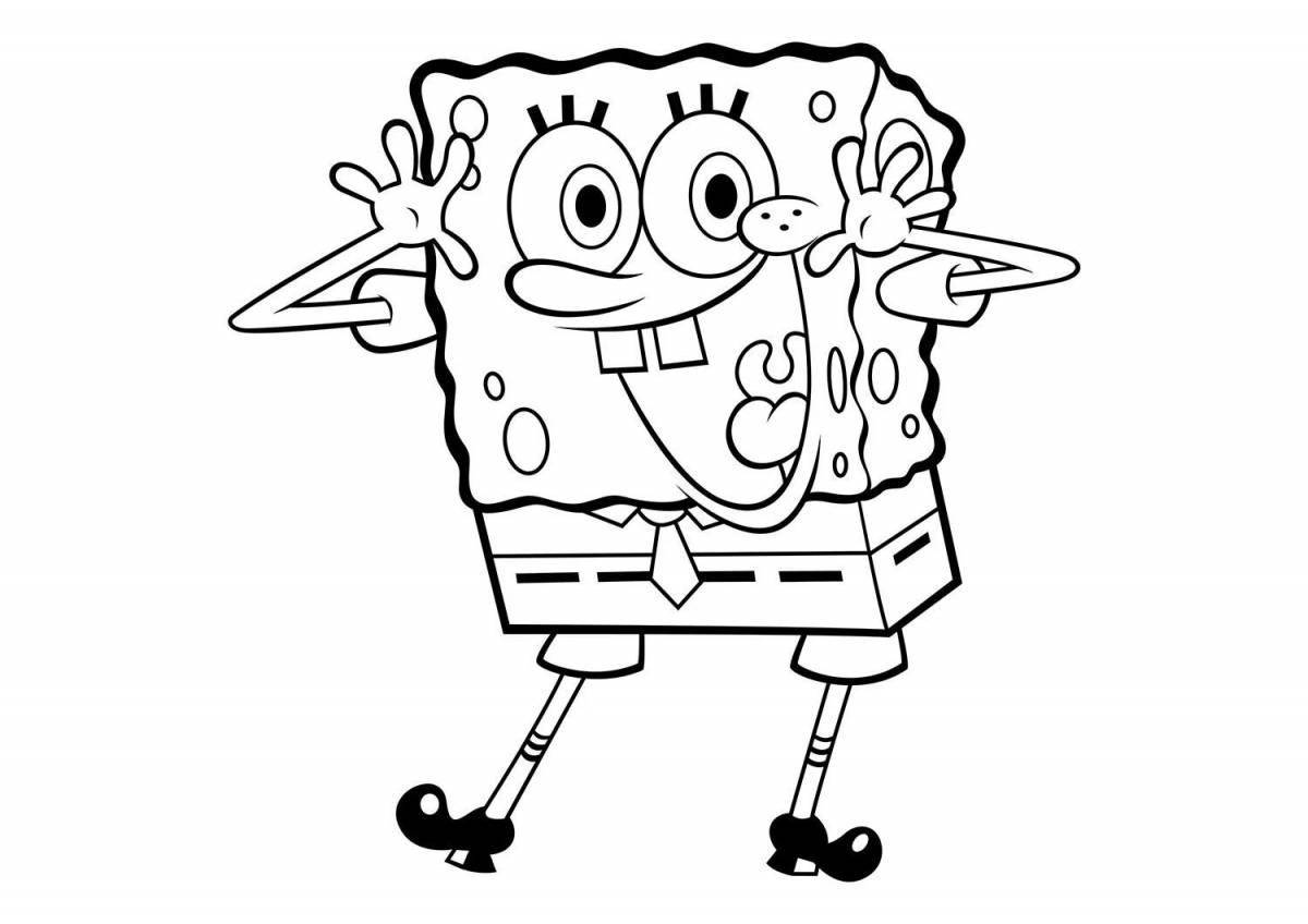Color-explosion coloring page spongebob for girls