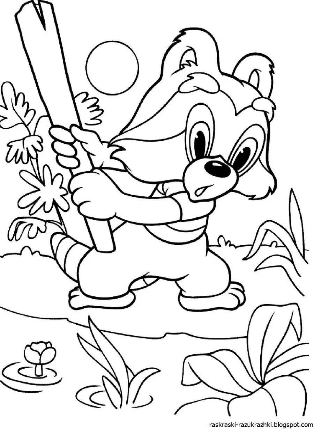 Colored explosion coloring book for 4-5 year old cartoons