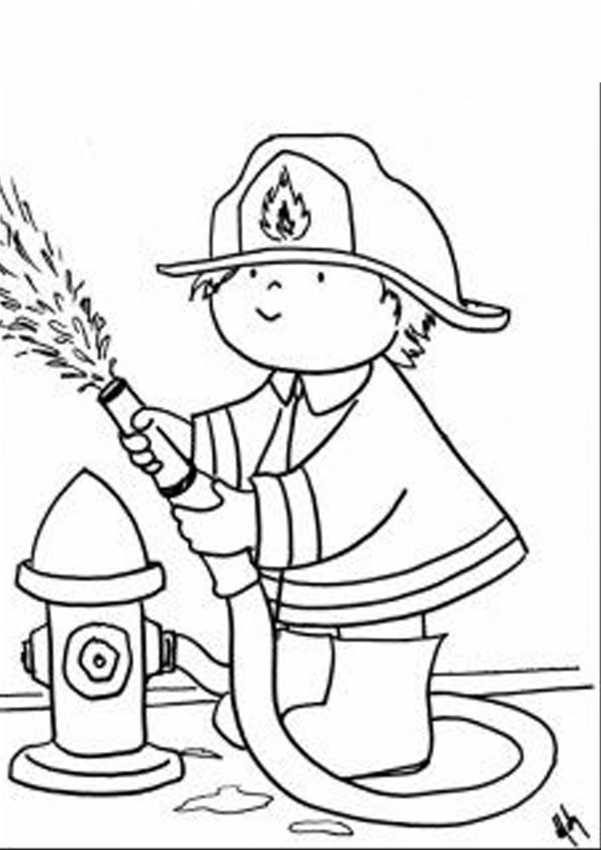 Fire safety educational coloring book for kindergarten