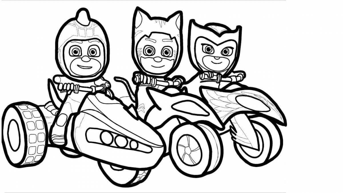 Comic characters in masks for children 3-4 years old