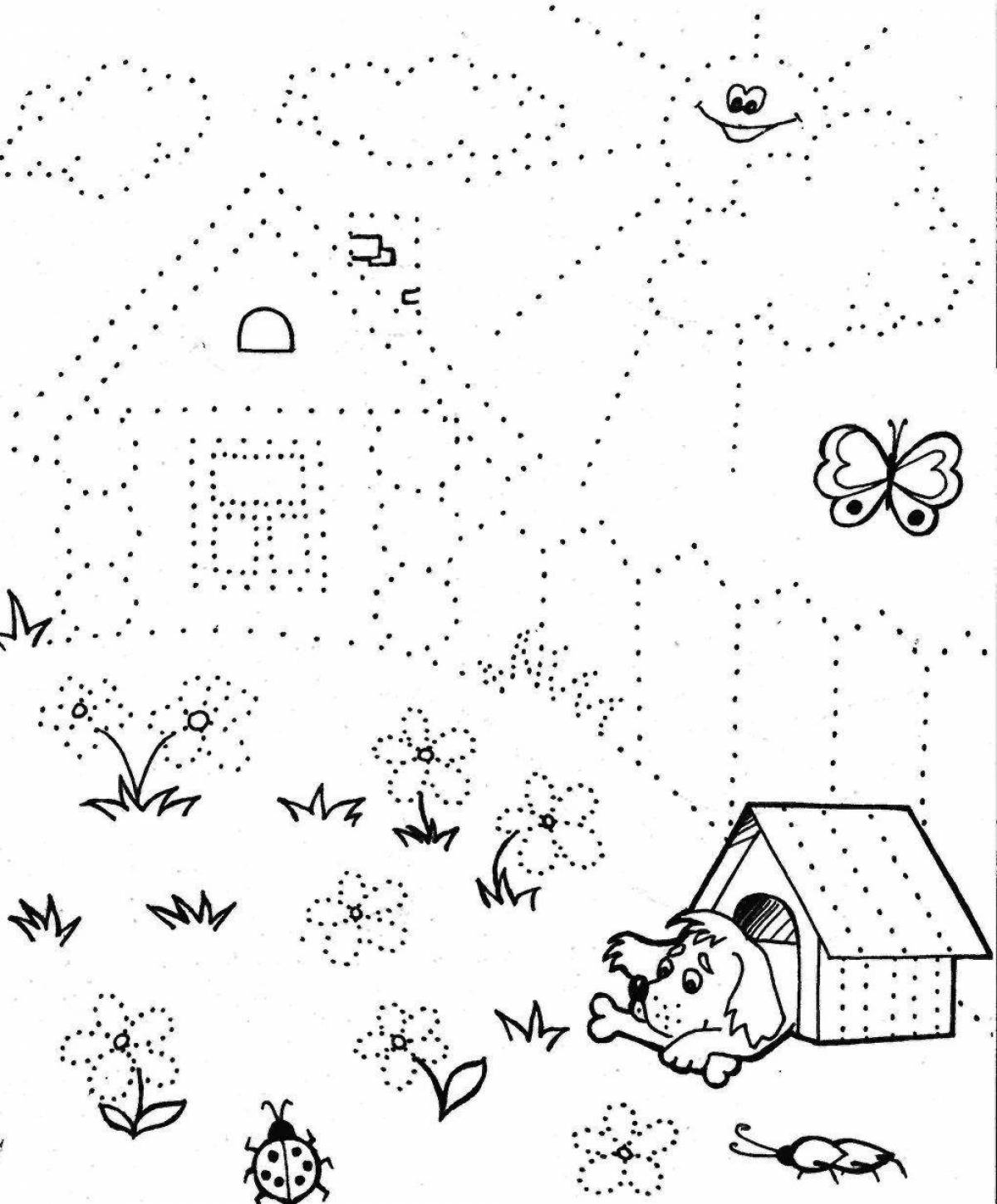 Adorable dotted circle coloring page for kids