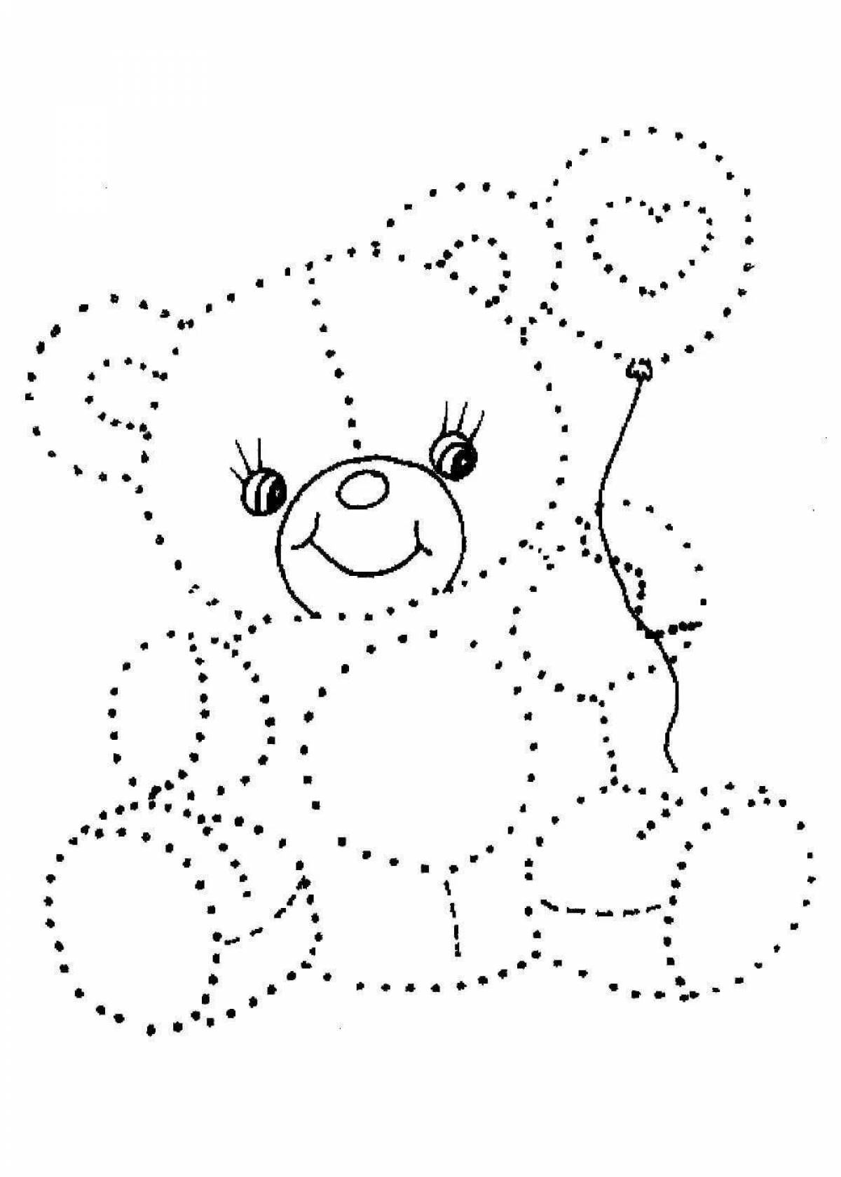 Attractive 'trace the dots' coloring page for 5-7 year olds