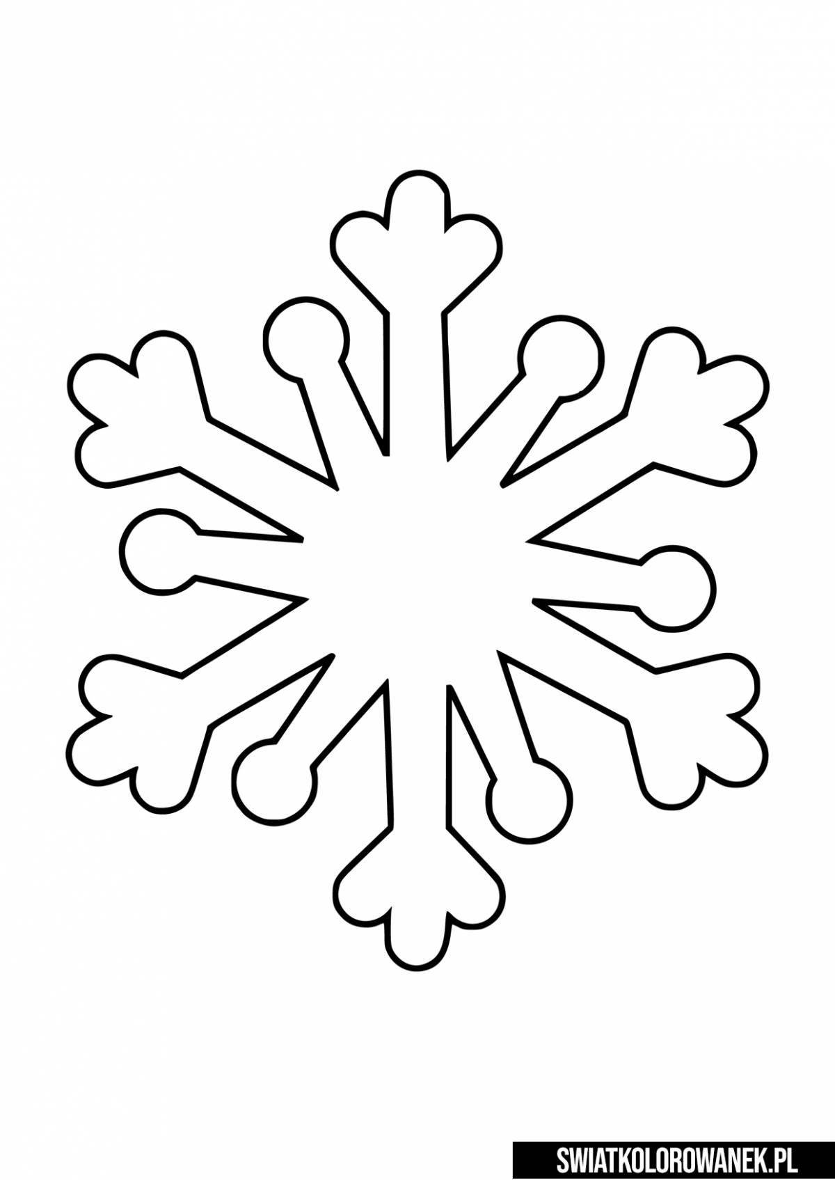 Яркая раскраска снежинки для детей 4-5 лет в детском саду