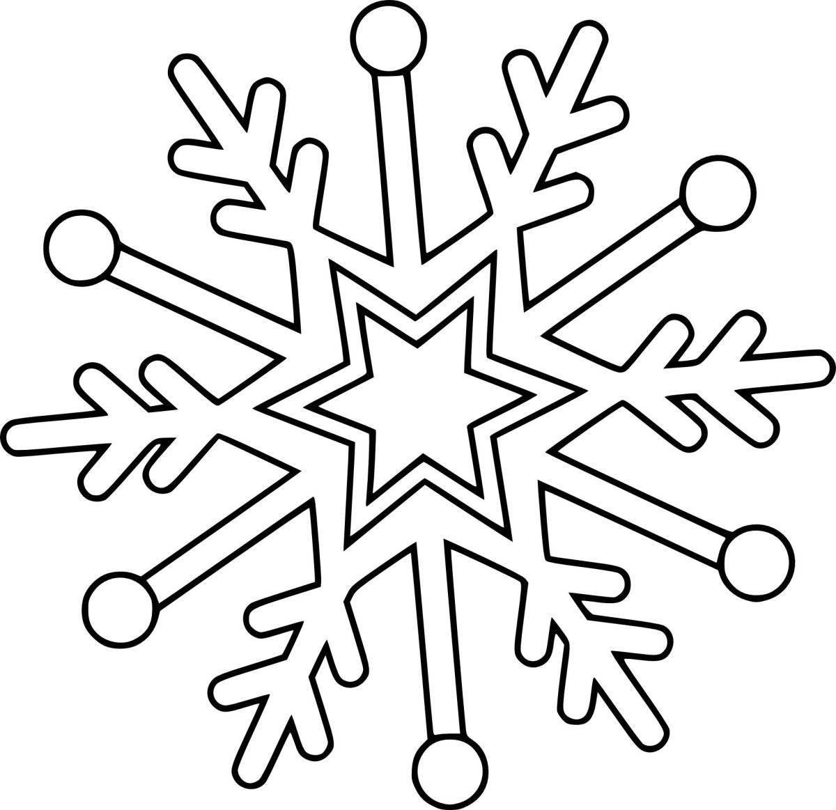 Fun coloring book snowflakes for children 4-5 years old in kindergarten