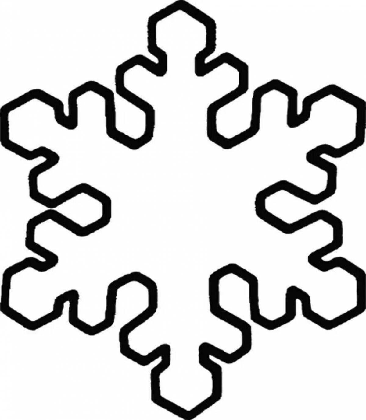 Glowing snowflake coloring pages for children 4-5 years old in kindergarten