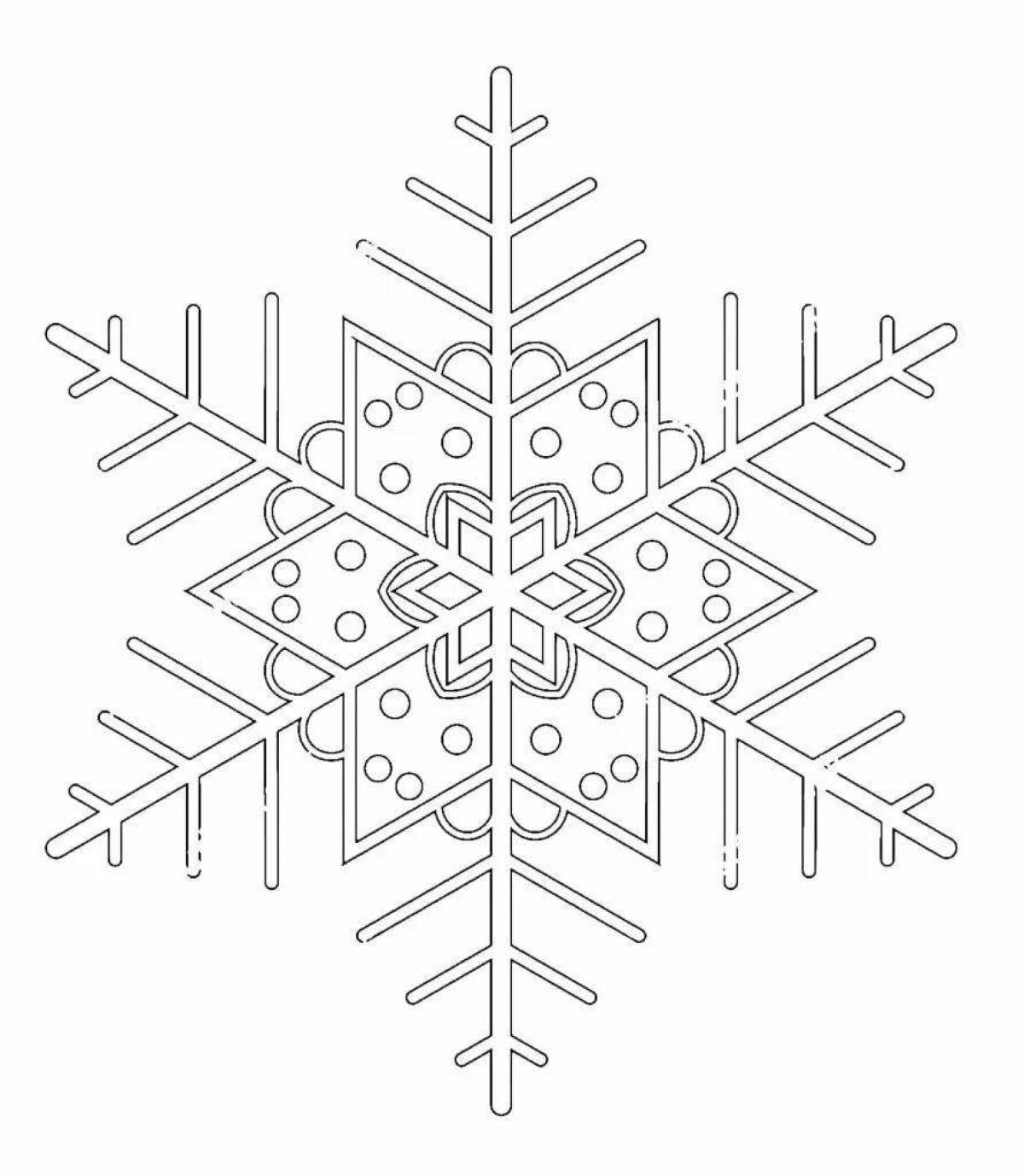Shining snowflake coloring book for 4-5 year olds in kindergarten