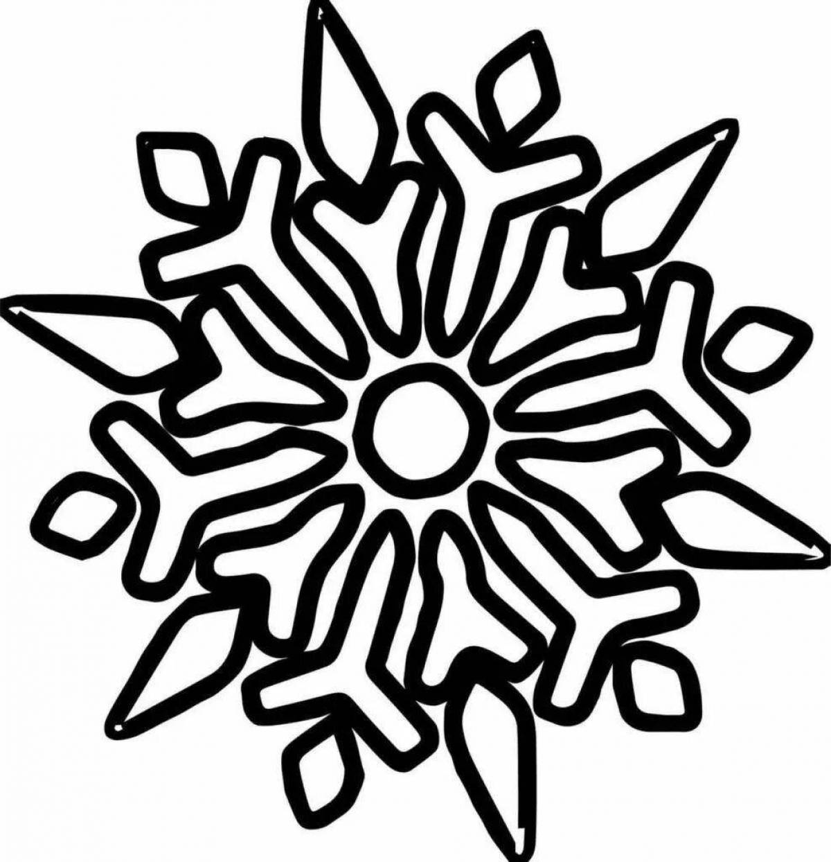 Violent coloring of snowflakes for children 4-5 years old in kindergarten