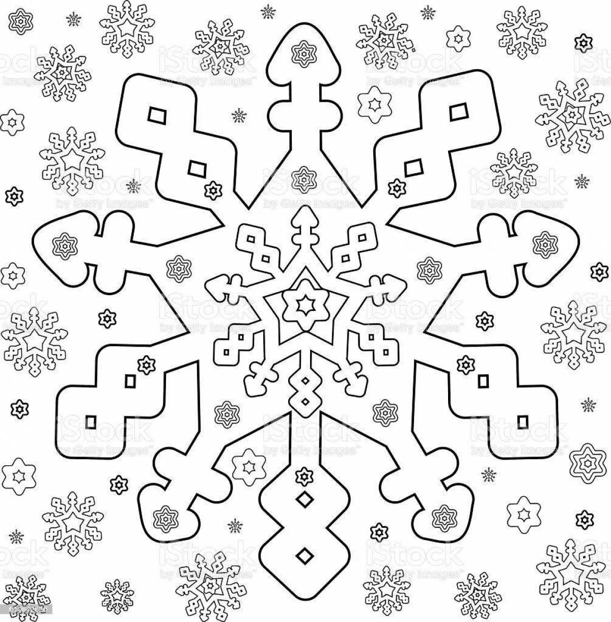 Great snowflake coloring book for 4-5 year olds in kindergarten