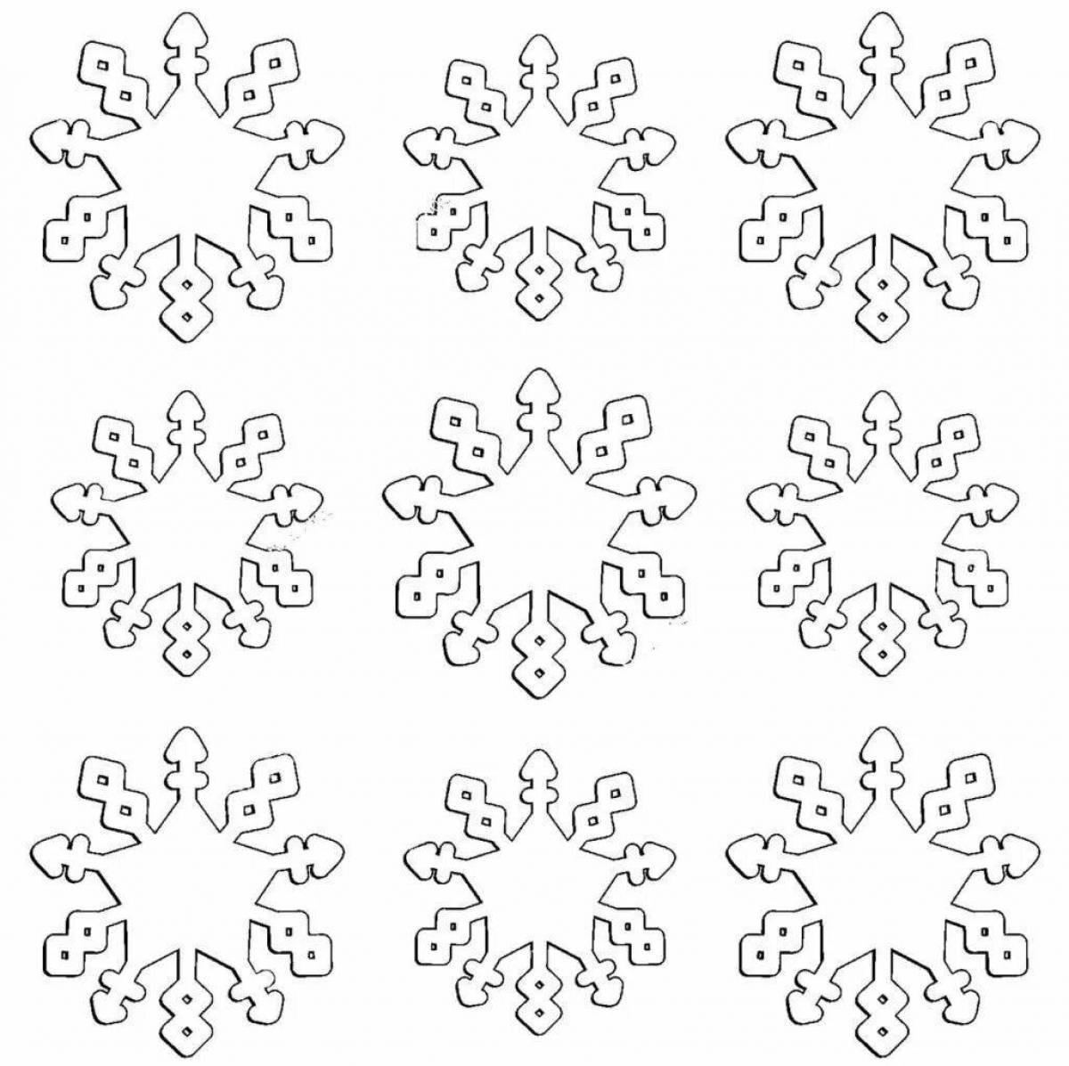 Fabulous coloring pages snowflakes for children 4-5 years old in kindergarten