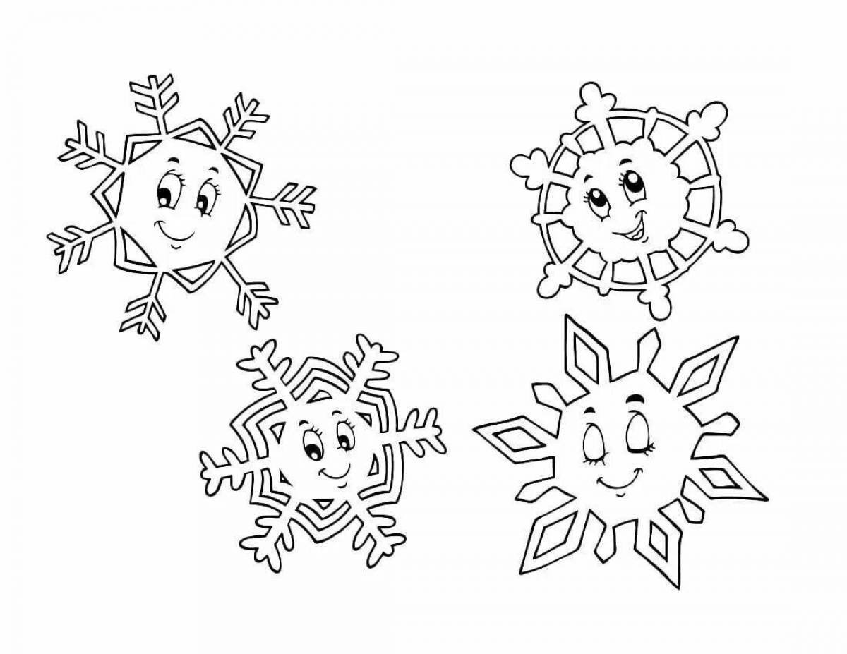 Funny snowflake coloring book for children 4-5 years old in kindergarten