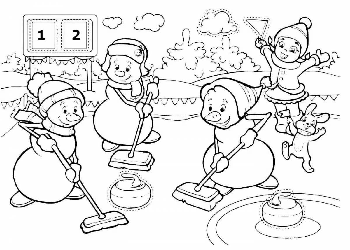 Delightful winter coloring book for 3-4 year olds