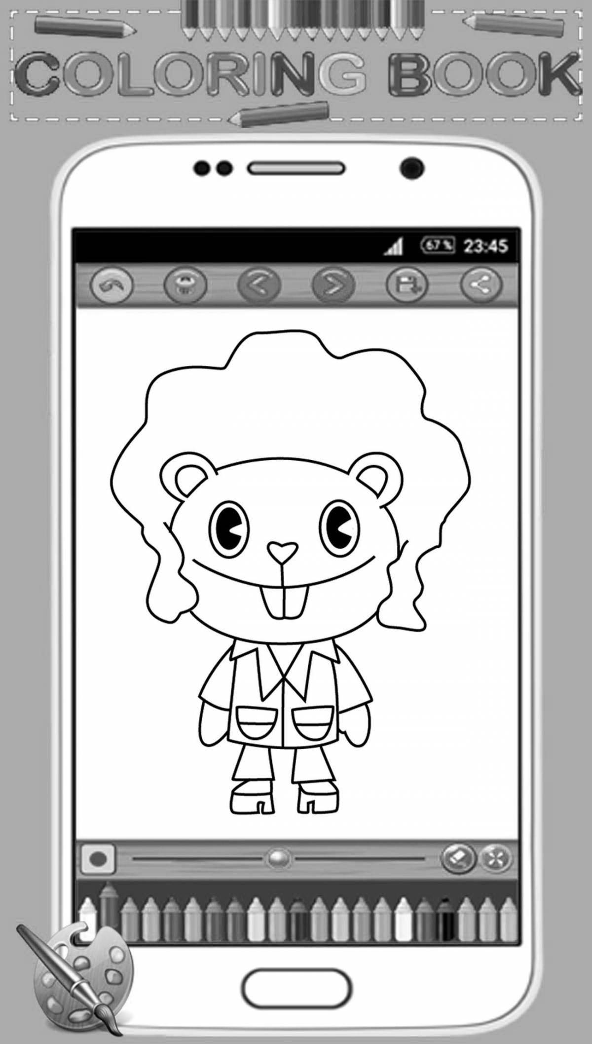 Happy coloring game for android phone in Russian