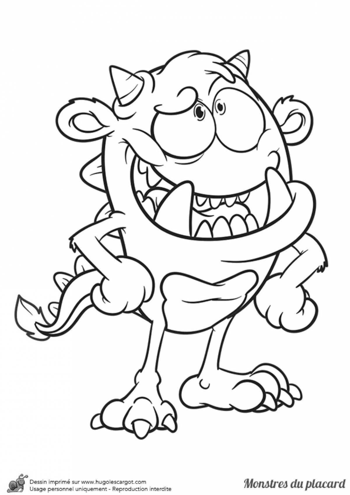 Cute monsters coloring pages for 6-7 year olds
