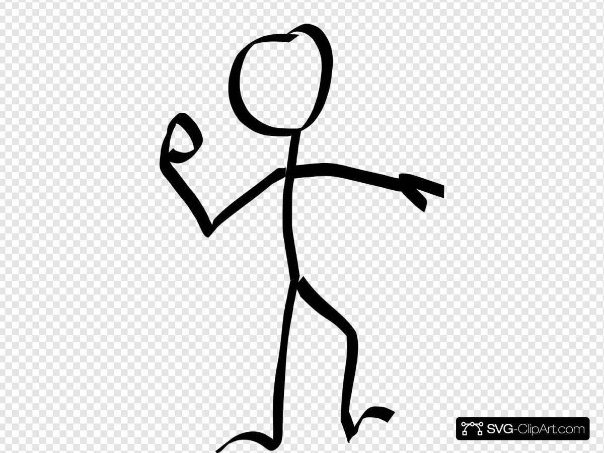 Playful stickman coloring page